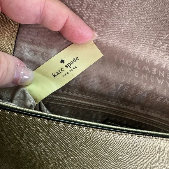 Kate Spade Metallic Gold Crossbody EUC - Picture 13 of 15
